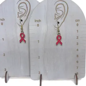 Breast cancer awareness earrings