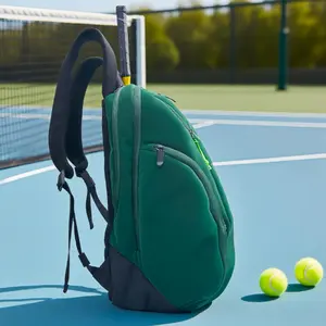 Jusenda Suede Tennis Racket Backpack, V9 Blade Compatible, Clearance Item, Holds 2-9 Rackets, Large-Capacity Sports Bag for Court & Daily Use