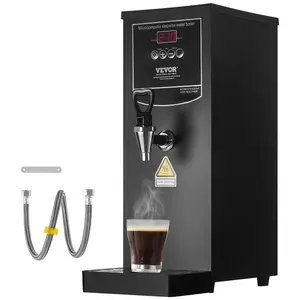 Commercial Electric Hot Water Boiler, 1500W Fast Heating (50L/Hour), 316 Stainless Steel Heating Tube, Easy Setup, Fingerprint Resistant, Real-Time Temp Display, Removable Tray, for Restaurant Use