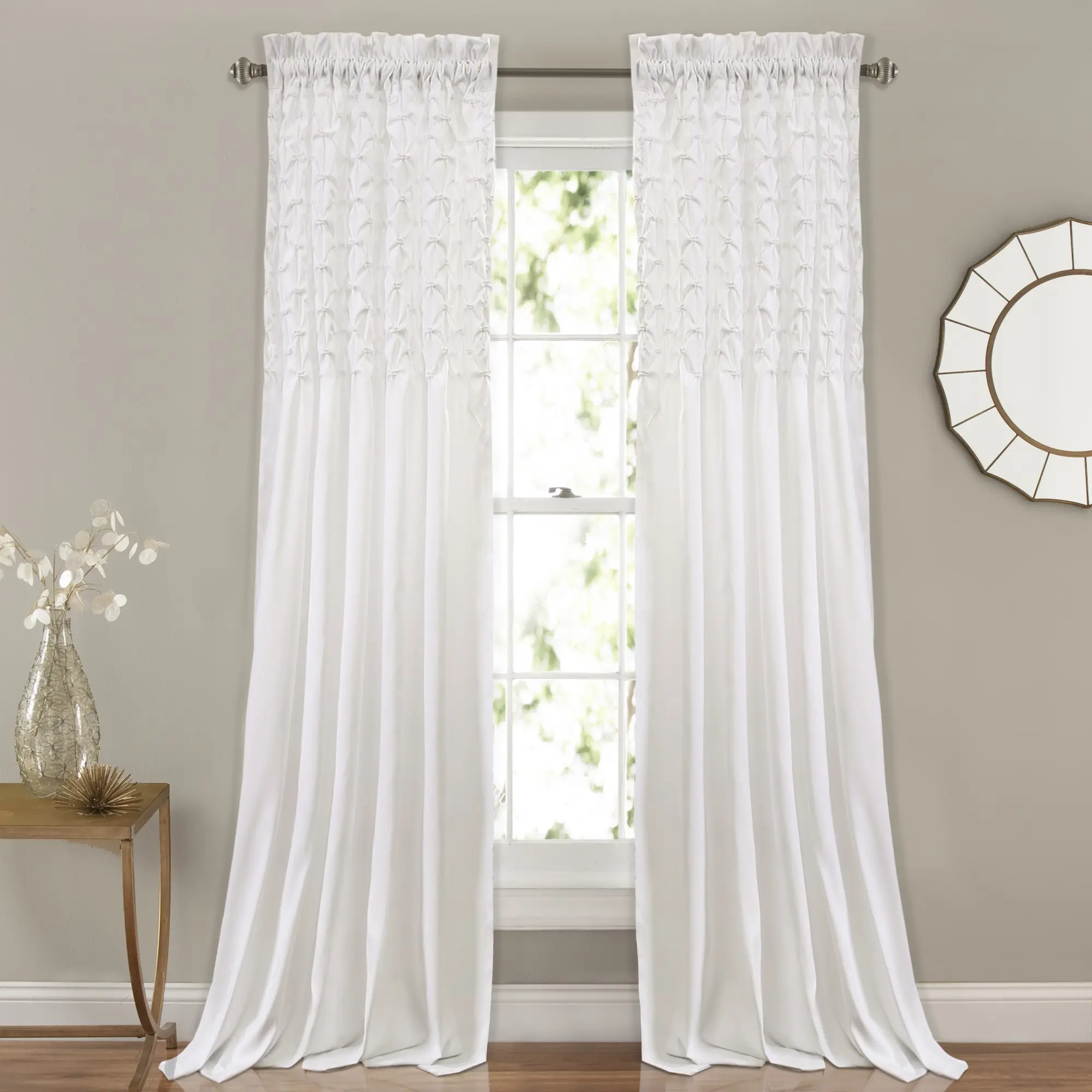 Lush Decor Bayview Window Curtain Set - Soft OEKO-TEX Standard 100 Polyester Panels with Decorative Fringe, Window Drapes, Modern Curtains for Home Decor (Multiple Sizes: 54"W x 63"L, 84"L, 95"L)
