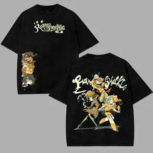 Ramshackle: The Thesis Film Menswear Gift for anime fans Top Apparel Classic Seamless Simple designer shirts Men's Regular Fit Floral Print Tee Cotton Fabric Black Casual