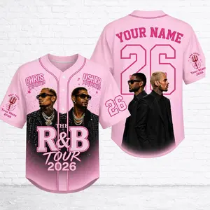 Custom R&B Tour Baseball Jersey – Personalized Name & Number Music Concert Fan Shirt