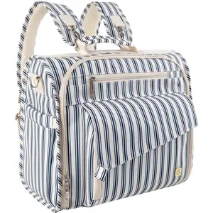 ALLCAMP Diaper Backpack, Waterproof Large Capacity Baby Bag, MultiFunction Nappy Bag with Stroller Hooks, Convertible Tote