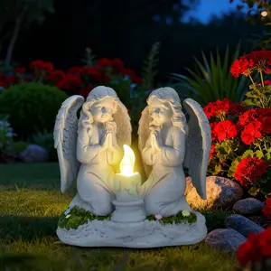 👼European Prayer Angel Solar Outdoor Light Statue, Garden Courtyard Atmosphere Nightlight, Ideal Gift for Women, Mom, Wife, Daughter