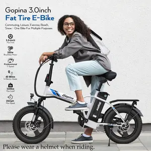 16" x 3.0 VIVI Zephyr Fat Tire Electric Bike, 350W Powerful Motor Folding Electric Bicycle, 48V Removable Battery, Up to 40 Miles, Smart LCD Display, 20mph, 7 Speed