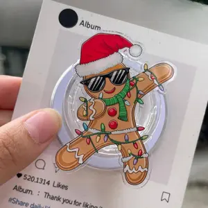 Cool Gingerbread Man MagSafe Phone Grip – Christmas Magnetic Grip, Trendy Cookie PopSocket, Xmas Gift Idea, Funny Phone Grip, Cute Xmas grip