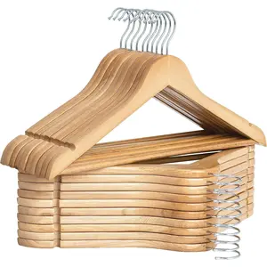 Wooden Hangers 20 Pack,  Coat Hanger for Coats, Shirts, Jackets, Pants, Suits,   Color