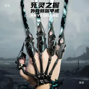 Harajuku Dark Technology Gloves Robot Bionic Mechanical Alien Hand Adjustable Armor Ring