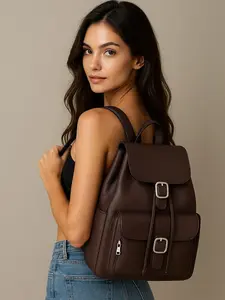 Pebbled Soft PU Backpack - Premium Leather, Spacious Interior, Secure Closure, Adjustable Straps, Dual Zip Pockets, Affordable Luxury Under $30