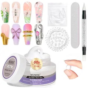 MIZHSE 60g Solid Builder Gel Refill – White Non-Sticky 3D Sculpting & Nail Extension Hard Gel, UV LED Soak Off