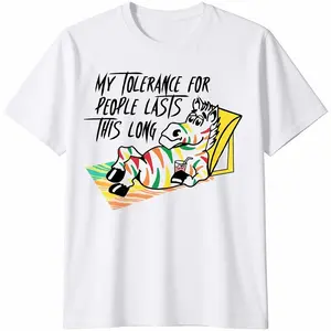 Men's humor about social tolerance Graphic T-Shirt - Short Sleeve Crew Neck Regular Fit Casual Wear | Soft & Breathable Fabric, Durable Print, Everyday Comfort, Machine Washable