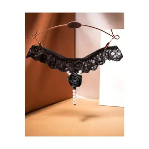 Rose and Ruffle Pearl Crotch G-String