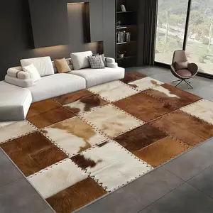 Creative Patchwork Pattern Area Rug, 1 Count Non-slip Soft Comfortable Floor Mat, Decorative Carpet for Home Living Room Bedroom Hotel