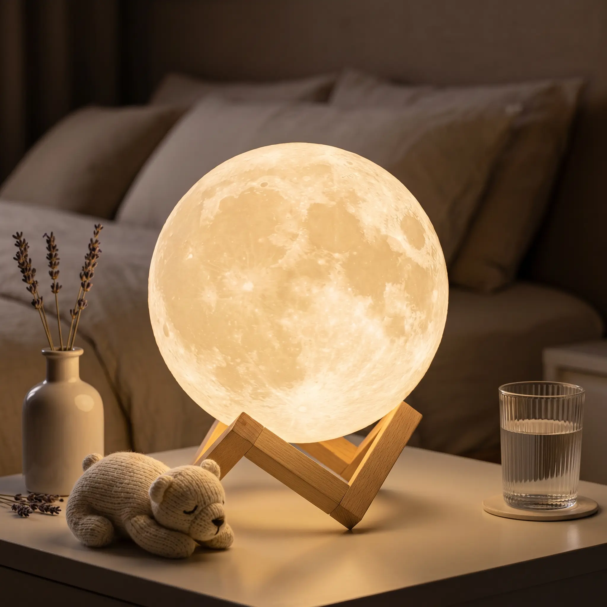 4.7-Inch 3D Printed Moon Lamp with Lunar Texture, 148 Modes (RBG), Remote-Touch Control, Rechargeable Timer LED Light, Indoor Desk Lamp for Bedroom Decor, Perfect Gift for Kids cool tech gadget