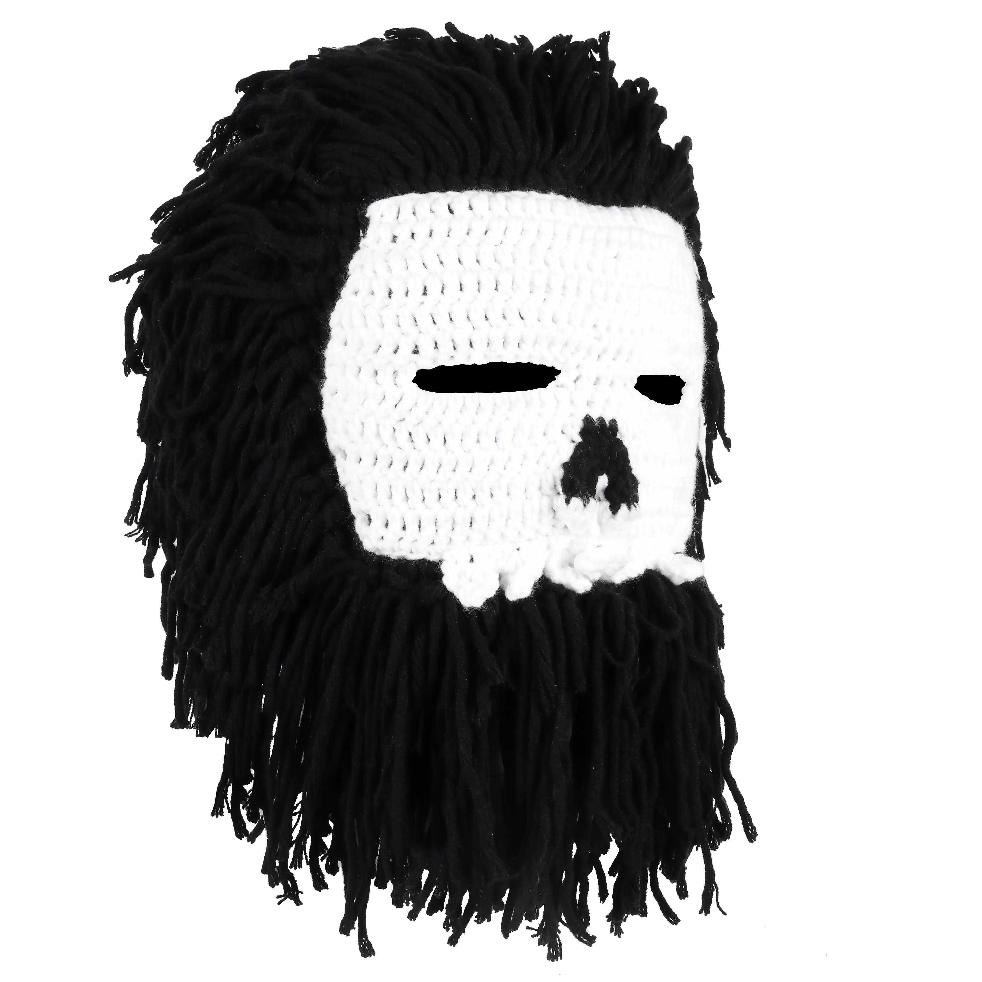 Halloween Skull Cos Funny Woven Funny Personality Trending on TikTok Same Hair Cap Beanie Masks Hand