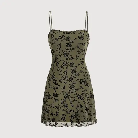 Women's Floral Print Cami Dress, Casual Chic Dress, Y2K Fashion Casual Sleeveless Spaghetti Strap A Line Dress for Daily Outdoor Wear, Ladies Dress for Summer, Casual Boho Fashion, Boho Vintage Floral, Boho Printed Dress