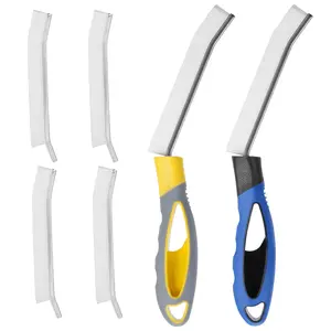 Hard Bristle Crevice Cleaning Brushes with Replacement Brush Heads, Household Multi-Purpose Kitchen Bathroom Gap Cleaning Brush