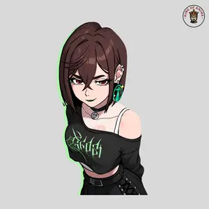 Punk Ayase Momo Sticker, DAN DA DAN Anime Girl Decal, Water Proof Sticker For Laptop Notebook Phone