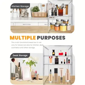 Clear Acrylic Doll Figurine Display Box, 1 Count Doll Series Display Storage Box, Transparent Storage Box for Home Dormitory School Office, Makeup Organizer Box