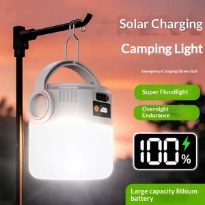Solar Camping Lamp Outdoor Rechargeable Camping Lamp LED Bulb Lamp Household Emergency Night Mayor Battery Life Street Stall Lamp