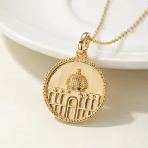 Palestine Dome of Rock Necklace Delicate Engraving 3D Outlining PInspire Pendant Factory Custom Islamic Jewelry Gift For Family