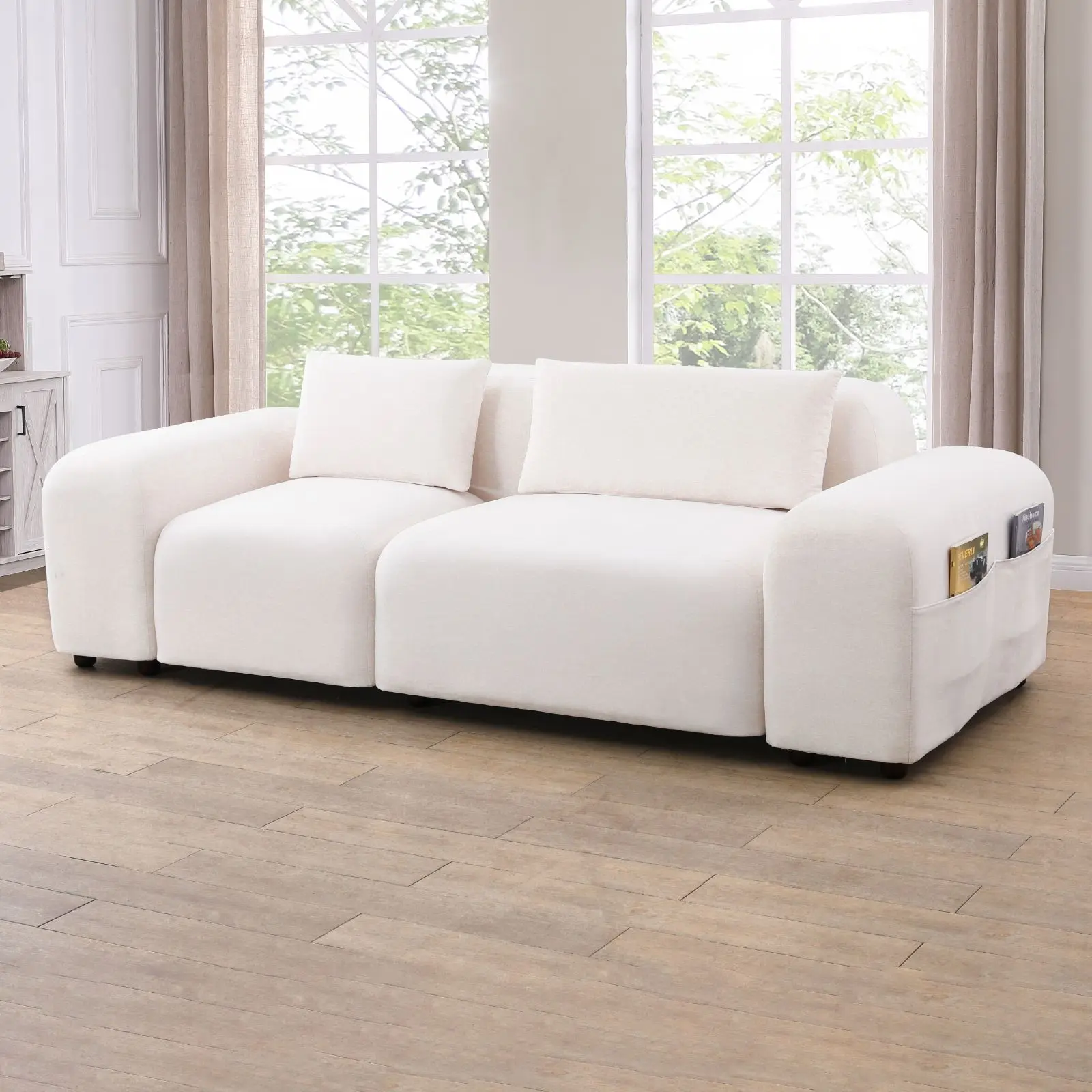 [F5501]Microfiber 2-Piece Living Room Sofa Set - Indoor Home Living Space Furniture