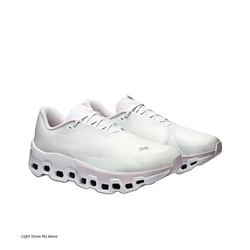Elegant White Light Purple Mesh Running Trainers, Breathable Upper Hollow Shock Absorbing Thick Sole Lightweight Sneakers For Daily Sports Outfit