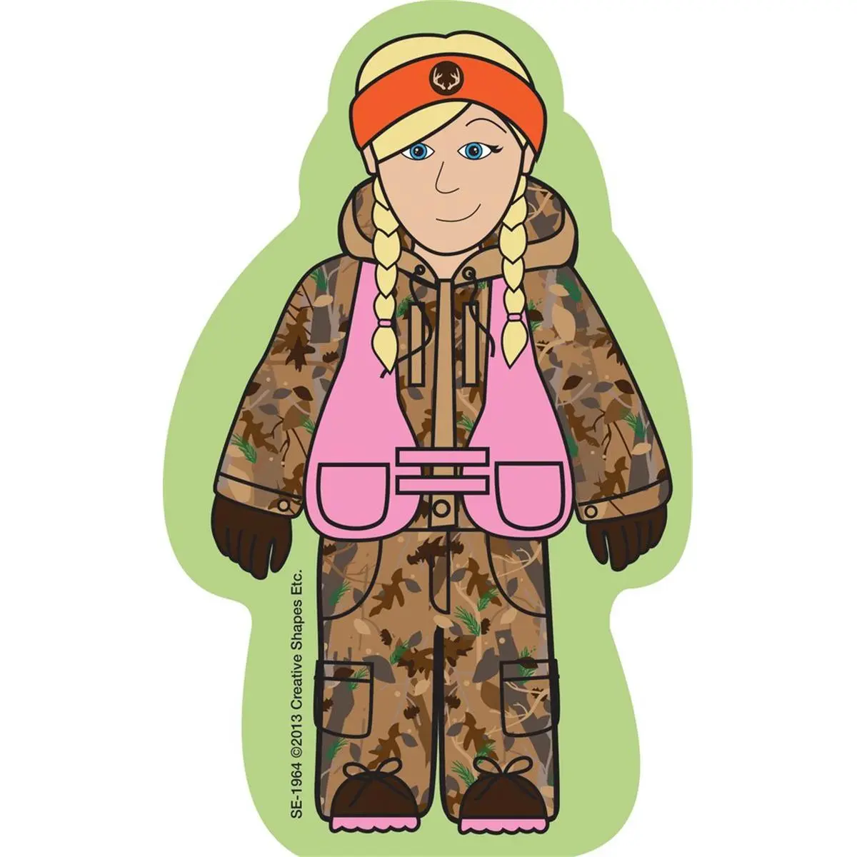 Creative Shapes Etc SE-1964 Die-Cut Notepad - 9x6 in. Large, Camo Design for Children, 50 Sheets per Pack, Ideal for Daycare, Includes Game Parts