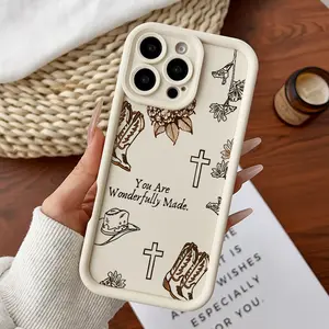 Softcase for iPhone11/12/13/14/15/16/17/promax/x/xs/xr/xsmax CaseWestern Faith Pattern Anti-Fall Shockproof Protective Slim Cover
