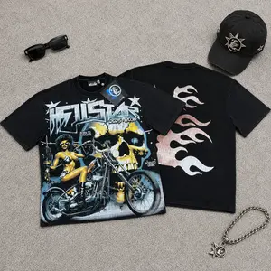 Hell Star Graphic T Shirt Pure Cotton Streetwear Y2K TikTok Viral Oversized Tee Summer Daily Casual Party Festival Outfit Urban Hip Hop Harajuku Trend Fashion Men Women Couples Unisex Top