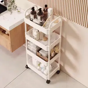 Rolling Storage Cart with Wheels, Multi-Functional Organizer, Dresser Organizer, Durable Plastic Structure, Easy Assembly, Space Saving Rack