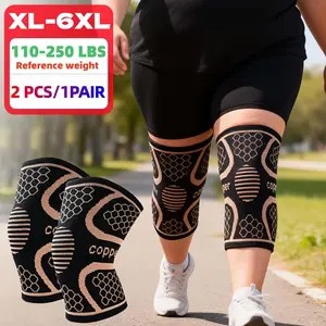 2 pieces/1 pair of reinforced and elastic compression knee pads, copper knee pads suitable for obese and plus size individuals, copper fiber and copper ion knee pads in sizes XL-6XL, Sports Knee Brace, Knee Saver