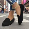 Women's Elegant Flats Comfortable Fashion Office Shoes Lightweight Walking Shoe Casual Slip-Ons for Girl Affordable Loafers Footwear