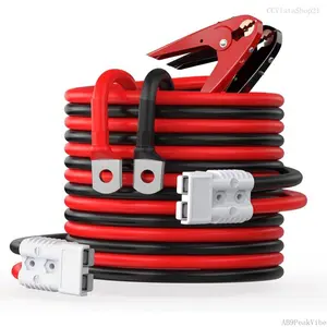 Heavy Duty Jumper Cables for Diesel  - 1 Gauge 25  extra long Booster  Cables with Permanent Installation kit and Quick Connect Plug for , SUVCCVistaShop21AB9PeakVibe