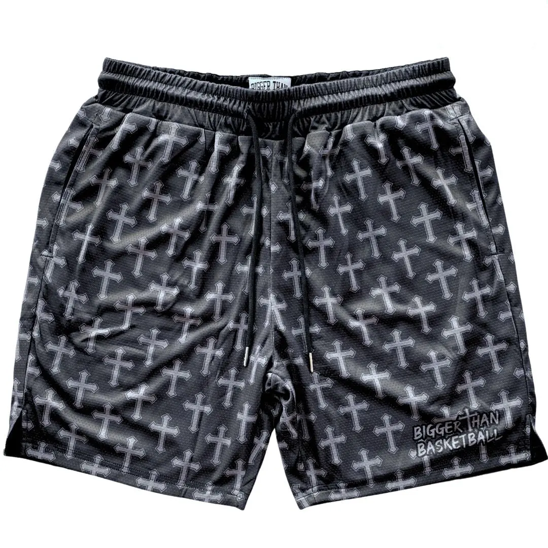 Cross Pattern - Shorts - Blackout | Breathable Basketball Shorts for Gym & Training, Lightweight & Comfortable Daily Wear Casual Outings