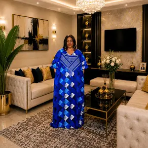Royal blue  ankara with floating Aso oke: Fit up to 2xl/3xl with inner rope Casual Womenswear Summer
