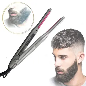 IRUIBEAUTY 3/10 Inch Adjustable Temp Titanium Pencil Flat Iron for Men Pixie Short Hair Beard Bangs Edges Electric Hair Straightener 1088A