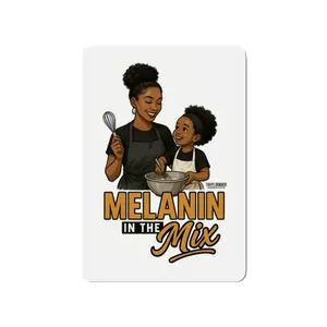 Joyful Melanin Cooking Die-Cut Magnet, Family Kitchen Decor, Gift for Foodies, Mother's Day, Motivational Fridge Magnet