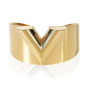 Pre-owned NY155495 Louis Vuitton Gold Plated Essential V Bracelet