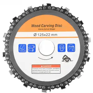 5” Wood Carving Disc | 14-Tooth Angle Grinder Chain Disc | Multi-Purpose Chainsaw Disc for Cutting, Shaping & Carving Wood, Plastic, Ice, Hard Rubber