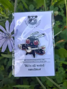 Mothman w/ Banjo Enamel Pin - Mothman and Banjo Pin