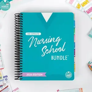 Nursing School Complete Study Bundle 2026 | Spiral Bound 350+ Pages NCLEX Prep, Med Surg, Pharm, Pediatrics, Fundamentals Guide