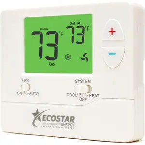 Non-Programmable Conventional Single Stage 1 Heat/1 Cool Energy Saving Digital Thermostat with Green Backlight for Home & Commercial Air Conditioning/Heating/HVAC Systems, Easy DIY Installation