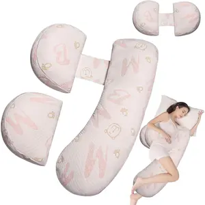 Pregnancy Pillow - Maternity for Back & Belly, Multi-Use Body Pillow with Soft Cover, Must-Have for Pregnancy