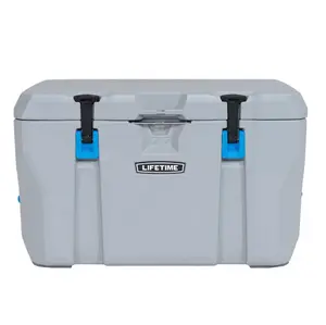 Lifetime 77 qt Bear-Resistant Camping Cooler, Premium High Performance, Ice Retention, Hard Cooler, 96 Can Capacity, Light Gray (90903)