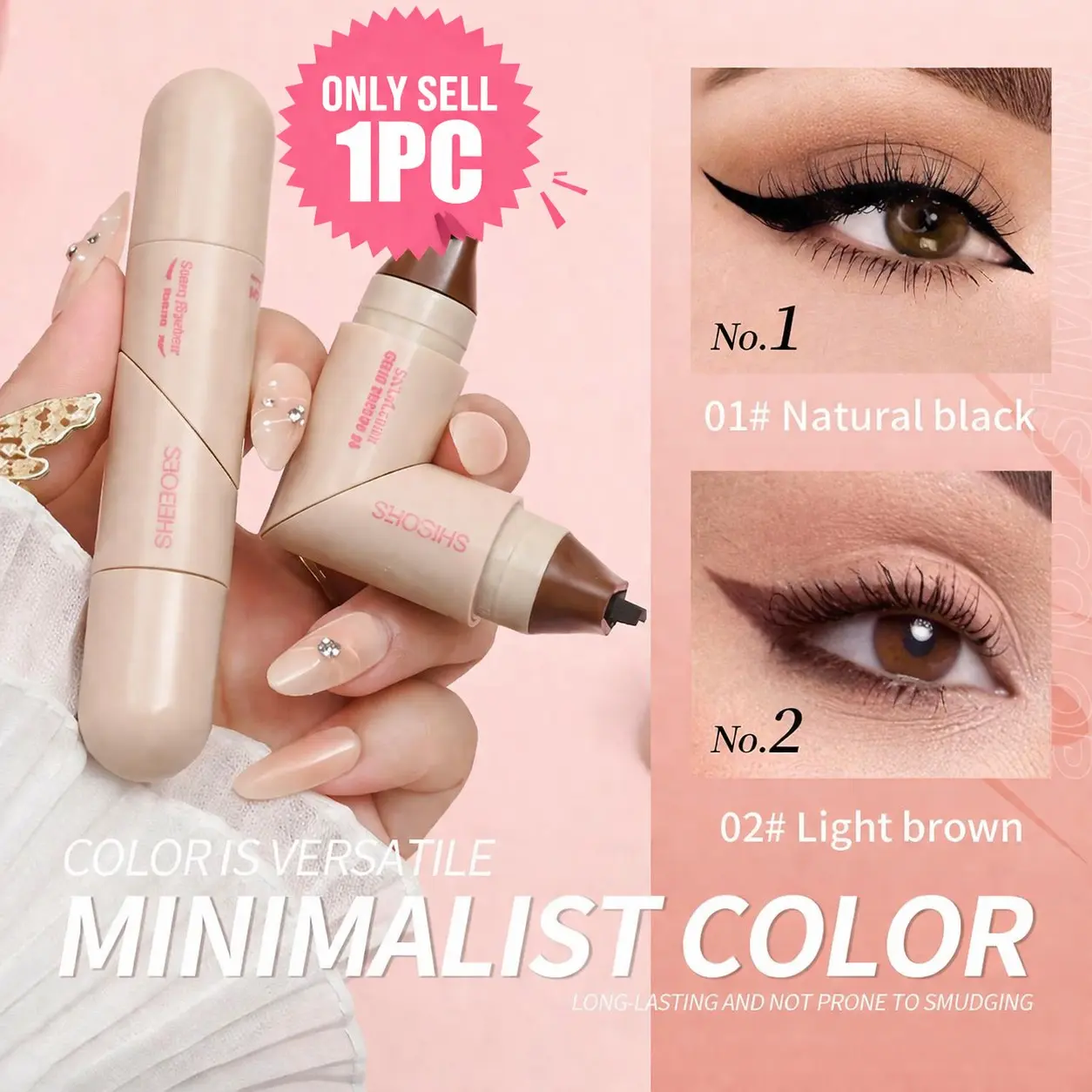Rotating winged eye liner stamp Pen - Dual Head Cat Eye Stamp & Liner, Liquid Eyeliner Pen for Beginners, Eyeliner Pen Cosmetic, Quick Easy Wing in Seconds, WaterproofSmudge Proof Quick Dry Formula, Quick Drying Liner, PerfectMakeup Gift for Her