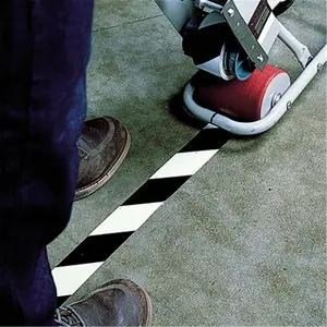 Tape Logic T93363PKBW 3 in. x 36 yards Black & White Striped Vinyl Safety Tape - Pack of 3