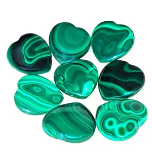 Carved Malachite Crystal Heart Small 1.15–1.30 inch | Healing Stone | Protection and Transformation