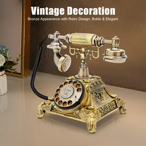 European Style Old Retro Phone Desk Phone Antique Design Landline Telephone Vintage Decorative Telephone Decor Old Fashioned Phones