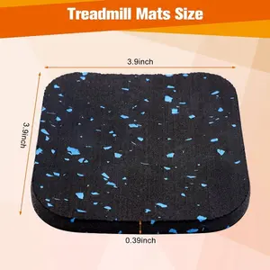 4pcs Heavy-Duty Anti-Vibration Mats - Non-Slip Workout Floor Protection Pads, High-Density Noise Reducing Equipment Cushioning for Treadmill, Home Gym, Exercise Bike, Washing Machine - Compatible with Hardwood, Carpet, Concrete Floors - Ideal for Commerc